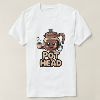 T-shirt Pot Head Cute Kawaii Cafe Funny Coffee Lover Gift