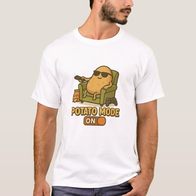 T-shirt Potato Mode – Lazy Life Activated (Devant)