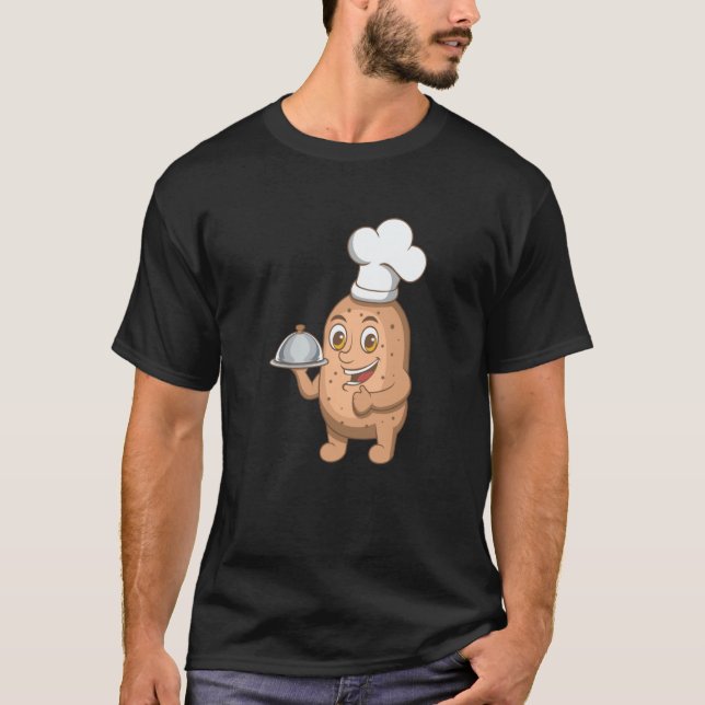 T-shirt Potatoe Hobby Chef Ironic Vegetable Cooking (Devant)