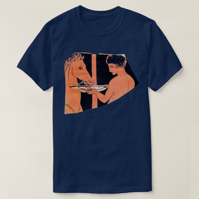 T-shirt Poterie à silhouette rouge rasée d'un jeune arrosa (Design devant)