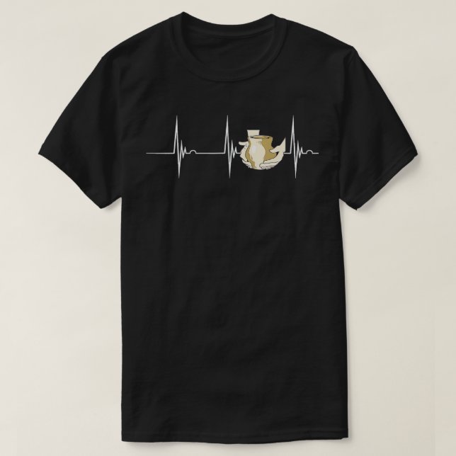 T-shirt Poterie Machine à coeur fait main EKG Pulse Potter (Design devant)