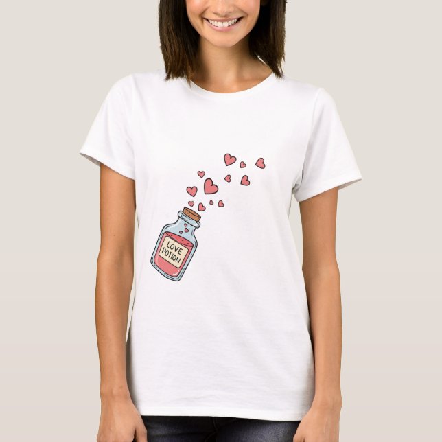 T-shirt Potion d'amour rose mignonne (Devant)