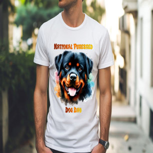 T-shirt Pots de chien de Purebred Rottweiler pour la fête 
