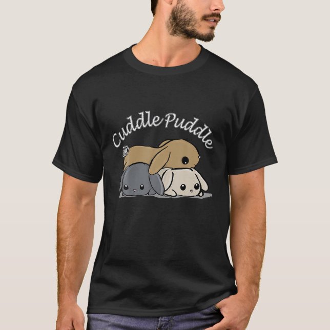 T-shirt Pouddle Pile Lapin Pile Bunny Snuggle Don T Shi (Devant)
