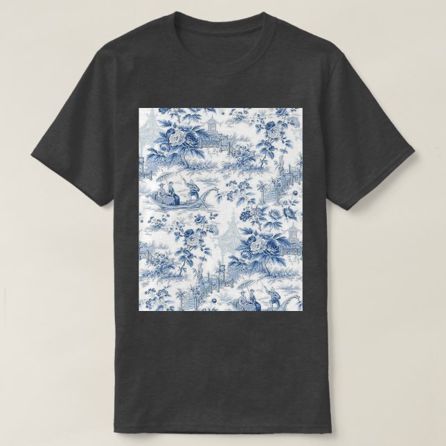 T-shirt Poudre bleu Chinoiserie Toile Graphic (Design devant)