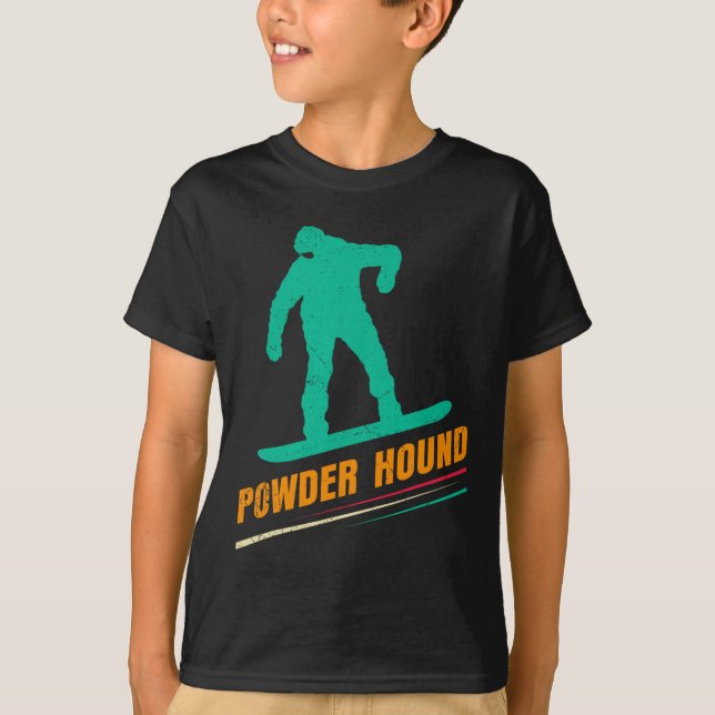 T-shirt Poudre de snowboard Hound Drôle Snowboard Enfants (Devant)