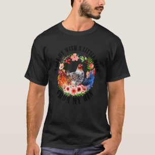 T-shirt Poule Je reçois un peu d'aide de mes poules