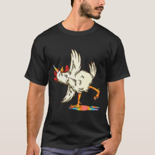 T-shirt Poule Licorne Pose de Yoga Poule