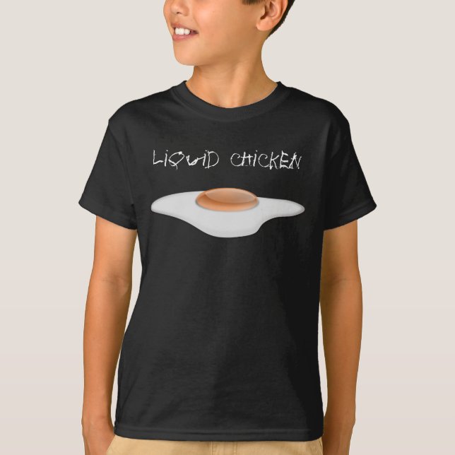 T-shirt Poule liquide amusante avec oeuf frit (Devant)