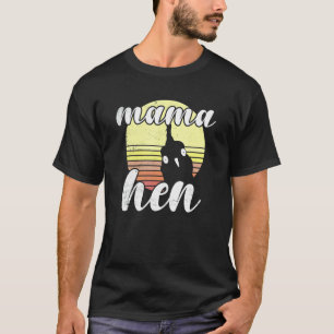 T-shirt Poule Mère Cheeky Chicken Rétro Coucher de Soleil 