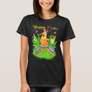 T-shirt Poule Oiseau  Œuf de Pâques Floral Poule drôle de 