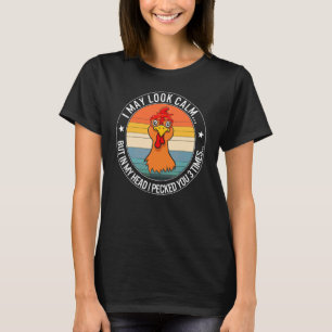 T-shirt Poule Regard Calme Floral Femmes Cowgirl Country L