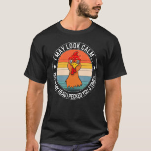 T-shirt Poule Regard Calme Floral Femmes Cowgirl Country L