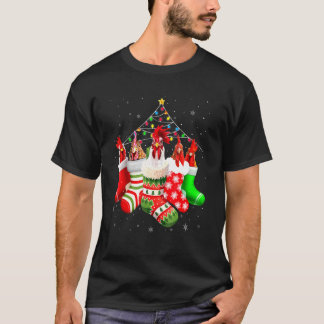 T-shirt Poules en chaussettes Lumières de Noël Pyjama pour