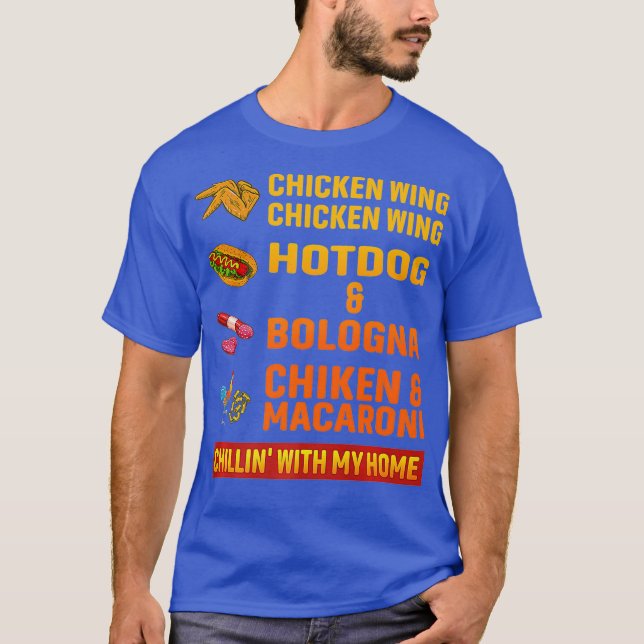 T-shirt poulet aile chien chaud et bologne (Devant)