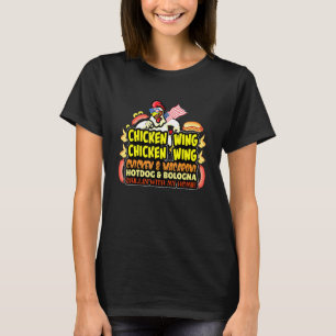 T-shirt Poulet Aile Poulet Aile Hotdog Et Bologne 1