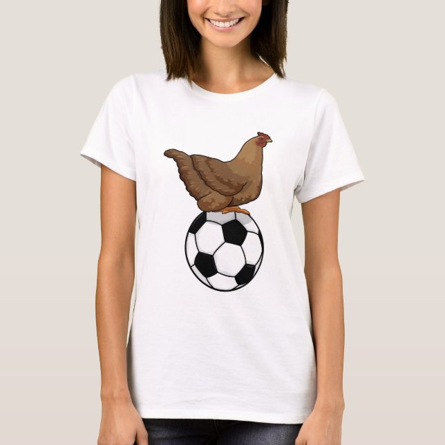 T-shirt Poulet aux sports de football (Devant)