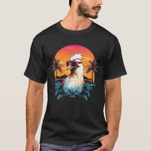 T-shirt Poulet avec lunettes de soleil à la plage