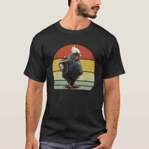 T-shirt Poulet Buvant du Café  Poulet et Café