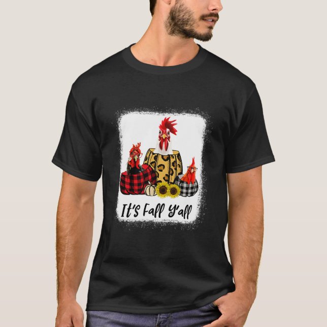 T-shirt Poulet C'Est Automne Y'All Leopard Citrouille Auto (Devant)