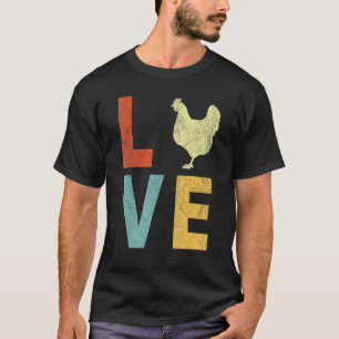 T-shirt Poulet d'amour Citation de poulet Rétro