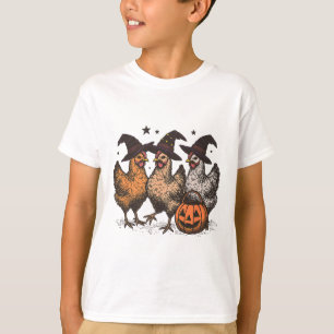 T-shirt Poulet d'automne Halloween Citrouille de poulet ou
