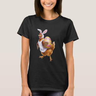 T-shirt Poulet de Pâques heureux avec lapin et œufs amusan