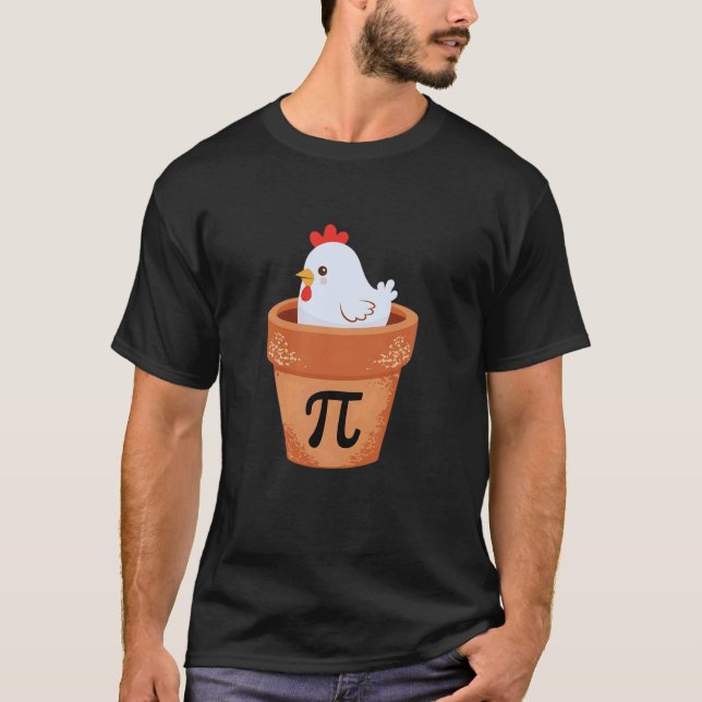 T-shirt Poulet Drôle Pot Pi 3.14 Mathématiques Science Sym (Devant)
