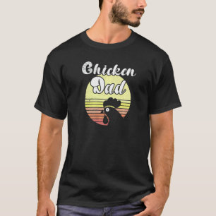 T-shirt Poulet effronté Rétro Coucher de soleil Papa Poule