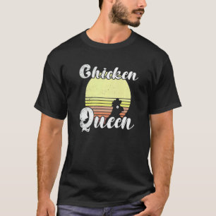 T-shirt Poulet effronté Rétro Coucher de soleil Reine des 