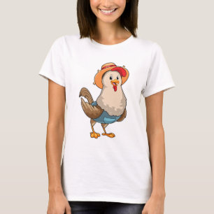 T-shirt Poulet en fermier avec Casquette