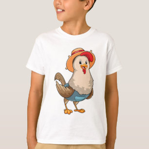 T-shirt Poulet en fermier avec Casquette