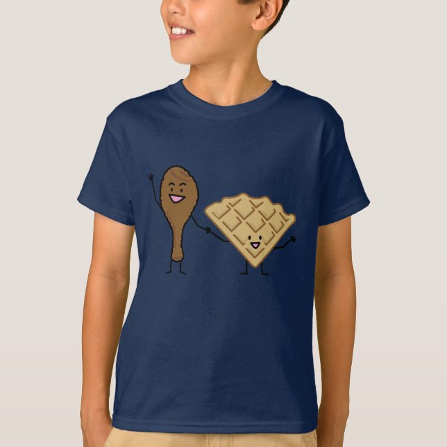 T-shirt Poulet et gaufres américains et cuisine du sud (Devant)