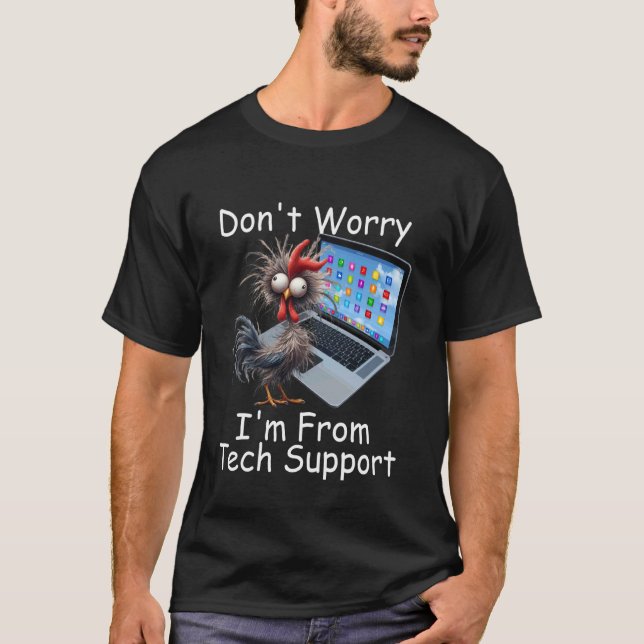 T-shirt Poulet Fou Ne T'inquiète Pas Je Suis D'un Surmenag (Devant)
