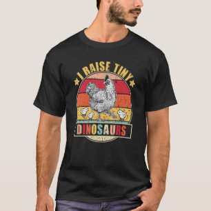 T-shirt Poulet J'Élevez De Petits Dinosaures Coq Hen Farme