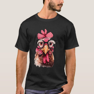 T-shirt Poulet Mignon Avec Bandeau Bandana Et Lunettes Mam