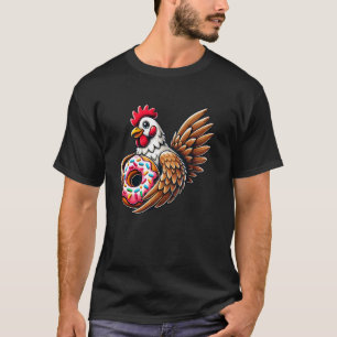 T-shirt Poulet Mignon Mangant un Beignet