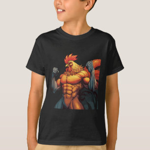 T-shirt Poulet Musclé Powerlifting Musculation Gym Wo