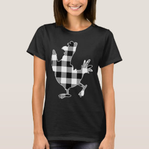 T-shirt Poulet Noir & Bison blanc Plaid Merry Chri