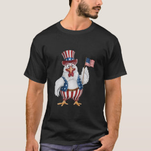 T-shirt Poulet Patriotique Drôle Fierté Américaine 4 Juill