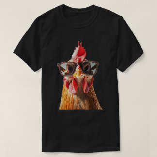 T-shirt Poulet Portant des lunettes de soleil Graphic Funn