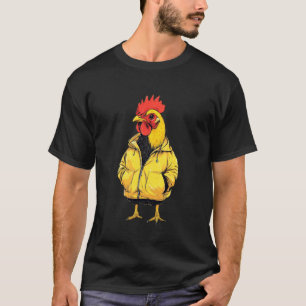 T-shirt Poulet portant un imperméable