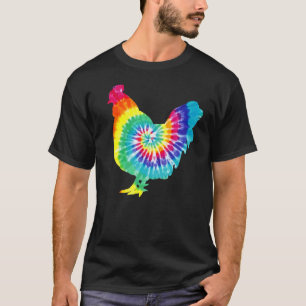 T-shirt Poulet Tie Dye Coloré Pour Ferme De Loisirs De Pay