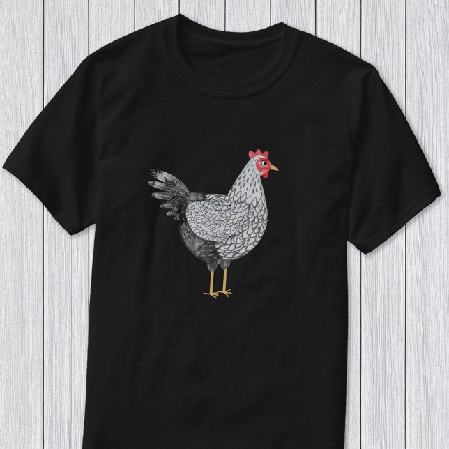 T-shirt Poulet Wyandotte à l'aquarelle amusant (Fun Wyandotte chicken shirt for poultry and bird lovers)