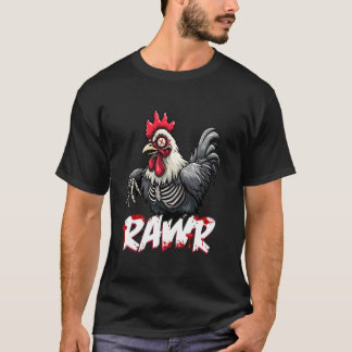 T-shirt Poulet zombie, coq zombie dystopique effrayant