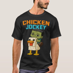 T-shirt Poulet Zombie Jockey Zombie Pixel Drôle Joueur