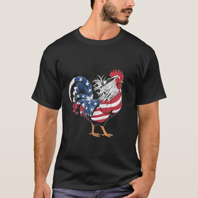 T-shirt Poulets 4 juillet Poulets Amoureux de poulet améri (Devant)