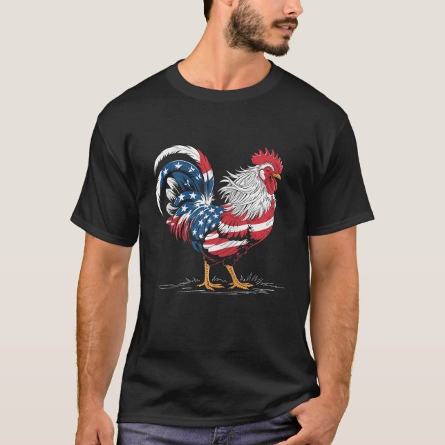 T-shirt Poulets 4 juillet Poulets Amoureux de poulet améri (Devant)