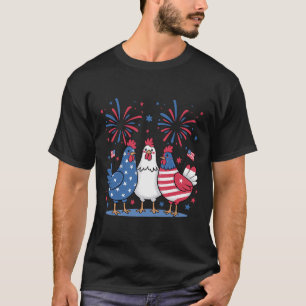 T-shirt Poulets Patriotes Drôles Drapeau Usa 4 Juillet Chi