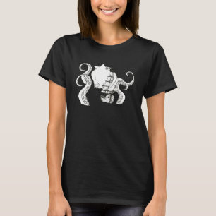 T-shirt Poulover géant pieuvre kraken vintage voile calmar